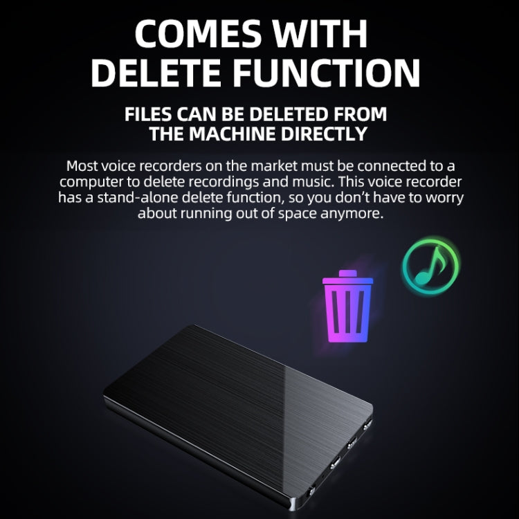 JNN M2 Ultra-thin HD Noise Reduction Intelligent Control Voice Voice Recorder, Capacity:4GB(Black) - free shipping - PMC Jewellery - Order now!