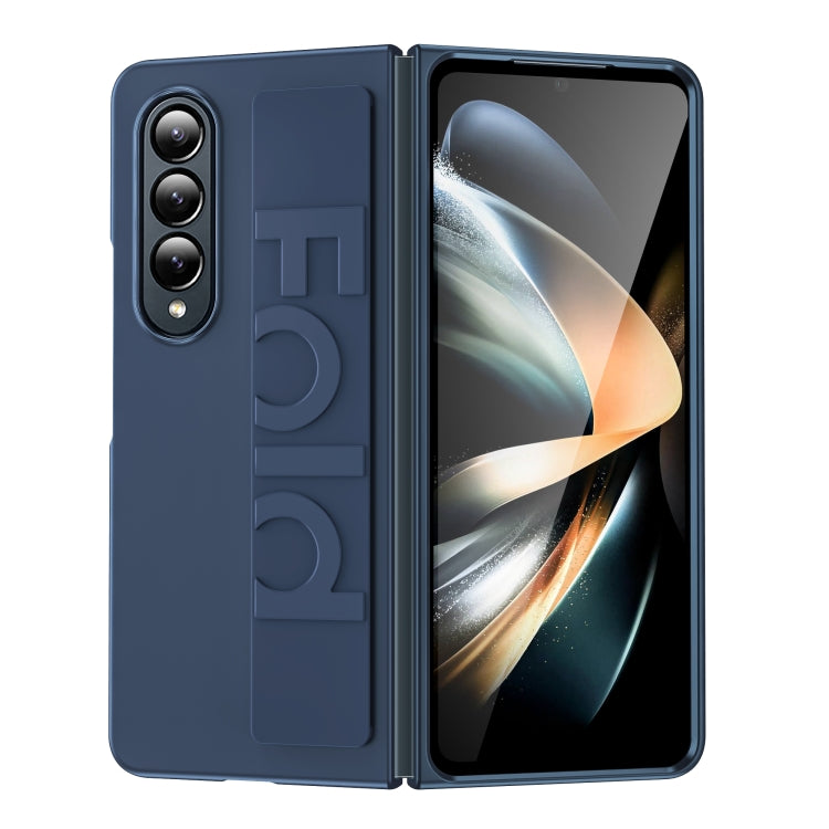 For Samsung Galaxy Z Fold4 Silicone Wristband Holder Foldable Phone Case(Blue) - Galaxy Z Fold4 5G Cases by PMC TechLife | Online Shopping South Africa | PMC TechLife