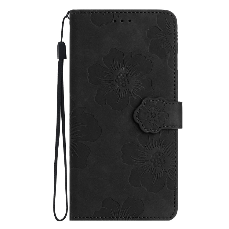 For OPPO A38 Flower Embossing Pattern Leather Phone Case(Black) - A38 Cases by PMC TechLife | Online Shopping South Africa | PMC TechLife | Buy Now Pay Later Mobicred