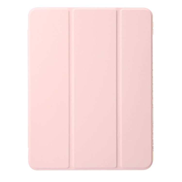 For iPad Air 11 2024 Clear Acrylic 3-Fold Leather Tablet Case(Pink) - iPad Air 11 2024 Cases by PMC Jewellery | Online Shopping South Africa | PMC Jewellery | Buy Now Pay Later Mobicred