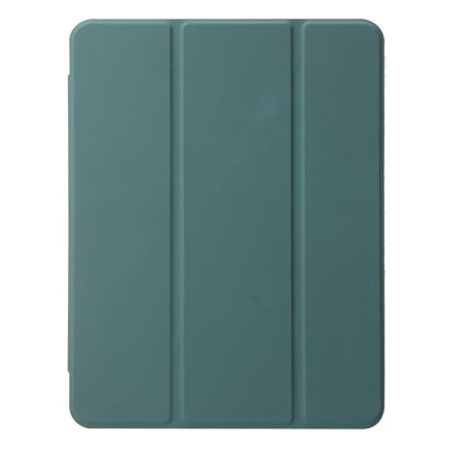 For iPad Air 13 2024 Clear Acrylic 3-Fold Leather Tablet Case(Dark Green) - iPad Air 13 2024 Cases by PMC Jewellery | Online Shopping South Africa | PMC Jewellery | Buy Now Pay Later Mobicred