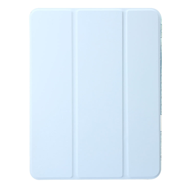 For iPad Air 13 2024 Clear Acrylic 3-Fold Leather Tablet Case(Ice Blue) - iPad Air 13 2024 Cases by PMC Jewellery | Online Shopping South Africa | PMC Jewellery | Buy Now Pay Later Mobicred