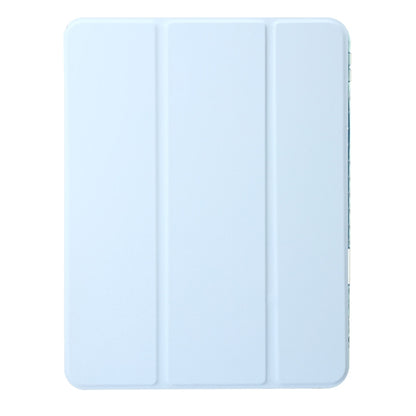 For iPad Air 13 2024 Clear Acrylic 3-Fold Leather Tablet Case(Ice Blue) - iPad Air 13 2024 Cases by PMC Jewellery | Online Shopping South Africa | PMC Jewellery | Buy Now Pay Later Mobicred