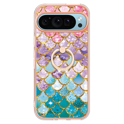 For Google Pixel 9 / 9 Pro Electroplating IMD TPU Phone Case with Ring(Colorful Scales) - Google Cases by PMC Jewellery | Online Shopping South Africa | PMC Jewellery | Buy Now Pay Later Mobicred