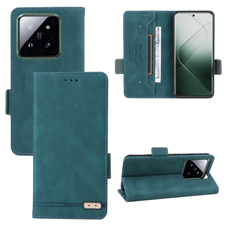 For Xiaomi 14 Pro Magnetic Clasp Leather Phone Case(Green) - 14 Pro Cases by PMC Jewellery | Online Shopping South Africa | PMC Jewellery | Buy Now Pay Later Mobicred