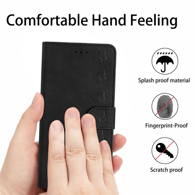 For iPhone 16e Seven Butterflies Embossed Leather Phone Case(Black) - free shipping - PMC TechLife - Order now!