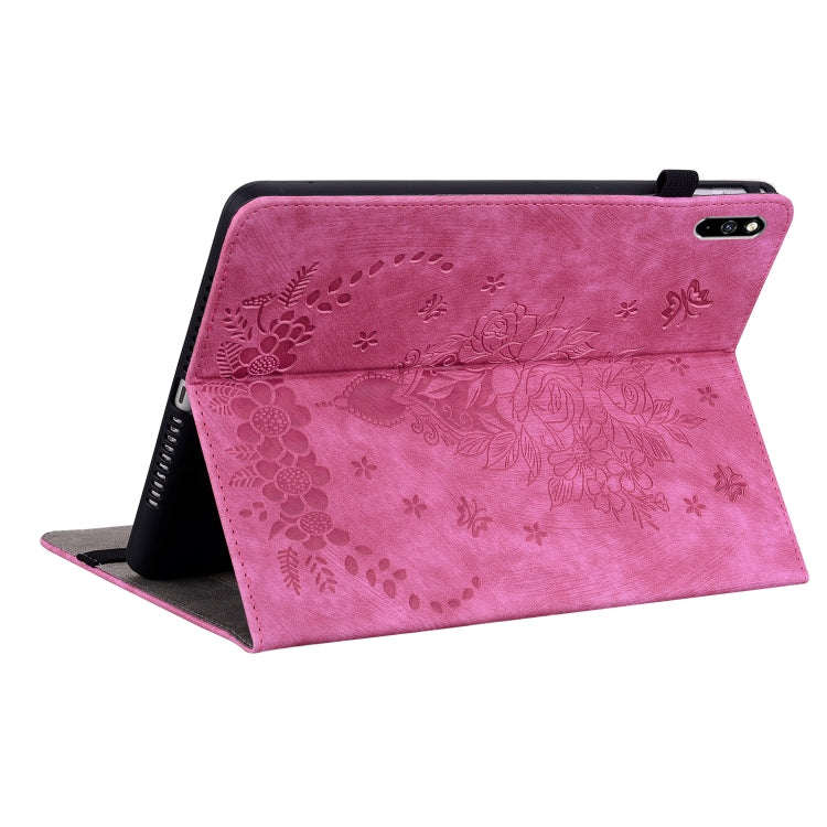 For Huawei MatePad Pro 10.8 2021 / 2018 Butterfly Rose Embossed Leather Tablet Case(Rose Red) - Huawei Cases by PMC TechLife | Online Shopping South Africa | PMC TechLife | Buy Now Pay Later Mobicred
