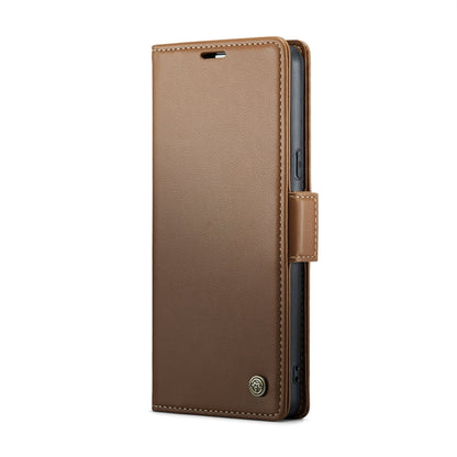 For Google Pixel 7a CaseMe 023 Butterfly Buckle Litchi Texture RFID Anti-theft Leather Phone Case(Brown) - Google Cases by CaseMe | Online Shopping South Africa | PMC Jewellery | Buy Now Pay Later Mobicred