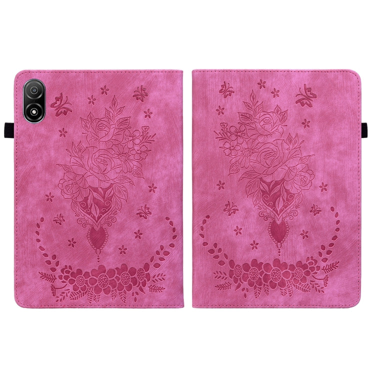 For Honor Pad V8 Pro Butterfly Rose Embossed Leather Tablet Case(Rose Red) - Honor Cases by PMC TechLife | Online Shopping South Africa | PMC TechLife | Buy Now Pay Later Mobicred