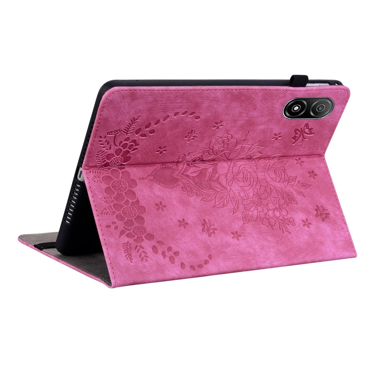 For Honor Pad V8 Pro Butterfly Rose Embossed Leather Tablet Case(Rose Red) - Honor Cases by PMC TechLife | Online Shopping South Africa | PMC TechLife | Buy Now Pay Later Mobicred