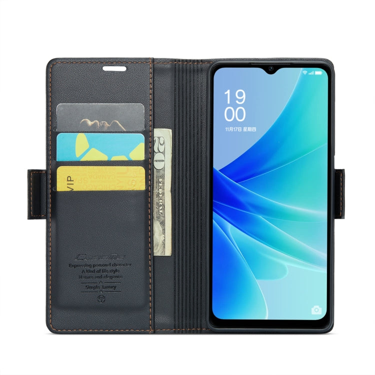 For OPPO A77s CaseMe 023 Butterfly Buckle Litchi Texture RFID Anti-theft Leather Phone Case(Black) - OPPO Cases by CaseMe | Online Shopping South Africa | PMC Jewellery | Buy Now Pay Later Mobicred