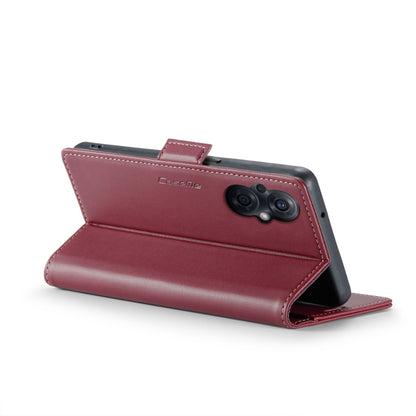 For OPPO Reno8 Lite Global CaseMe 023 Butterfly Buckle Litchi Texture RFID Anti-theft Leather Phone Case(Wine Red) - OPPO Cases by CaseMe | Online Shopping South Africa | PMC Jewellery | Buy Now Pay Later Mobicred