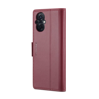 For OPPO F21 Pro 5G Globa/Reno8 Z Global CaseMe 023 Butterfly Buckle Litchi Texture RFID Anti-theft Leather Phone Case(Wine Red) - OPPO Cases by CaseMe | Online Shopping South Africa | PMC Jewellery | Buy Now Pay Later Mobicred