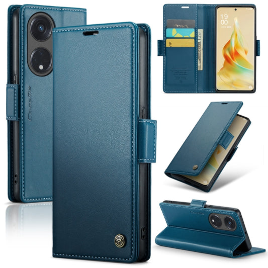 For OPPO Reno8 T 5G/A1 Pro 5G CaseMe 023 Butterfly Buckle Litchi Texture RFID Anti-theft Leather Phone Case(Blue) - OPPO Cases by CaseMe | Online Shopping South Africa | PMC Jewellery | Buy Now Pay Later Mobicred