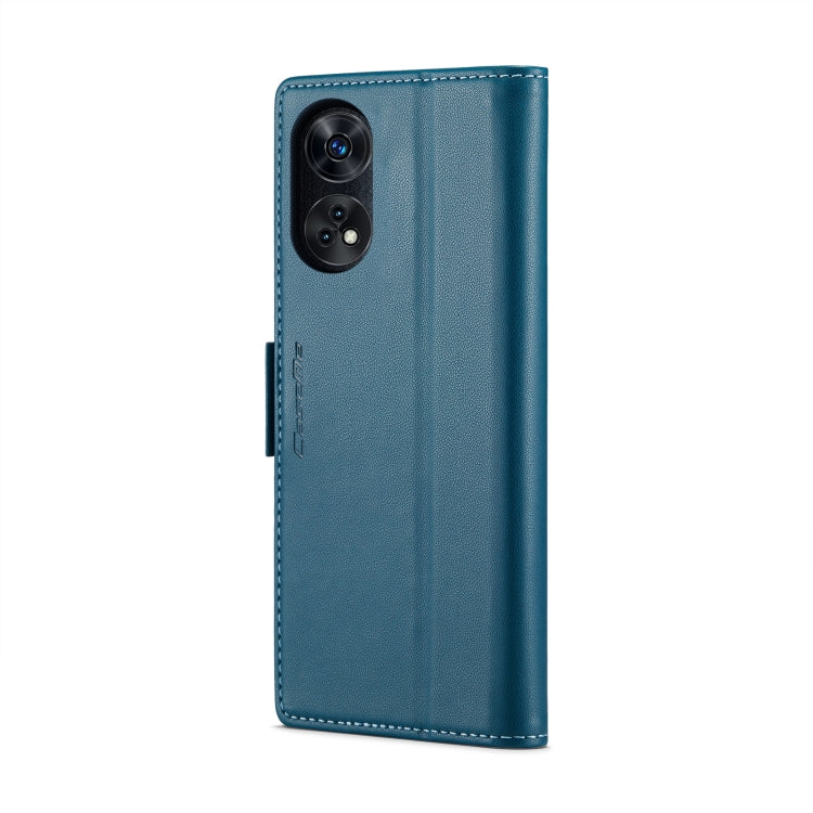 For OPPO Reno8 T 4G CaseMe 023 Butterfly Buckle Litchi Texture RFID Anti-theft Leather Phone Case(Blue) - OPPO Cases by CaseMe | Online Shopping South Africa | PMC Jewellery | Buy Now Pay Later Mobicred