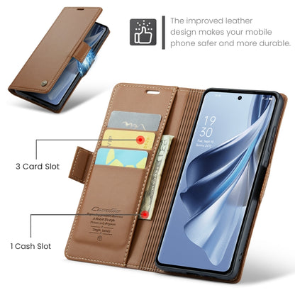 For OPPO Reno10 5G Global／Reno10 Pro Global CaseMe 023 Butterfly Buckle Litchi Texture RFID Anti-theft Leather Phone Case(Brown) - OPPO Cases by CaseMe | Online Shopping South Africa | PMC Jewellery | Buy Now Pay Later Mobicred