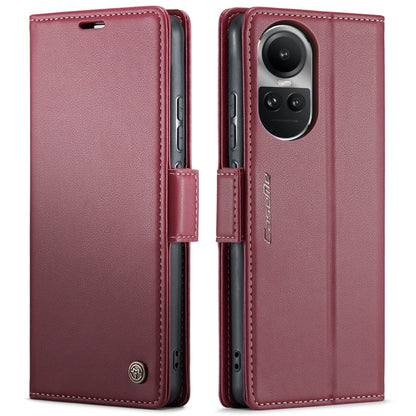 For OPPO Reno10 5G Global／Reno10 Pro Global CaseMe 023 Butterfly Buckle Litchi Texture RFID Anti-theft Leather Phone Case(Wine Red) - OPPO Cases by CaseMe | Online Shopping South Africa | PMC Jewellery | Buy Now Pay Later Mobicred