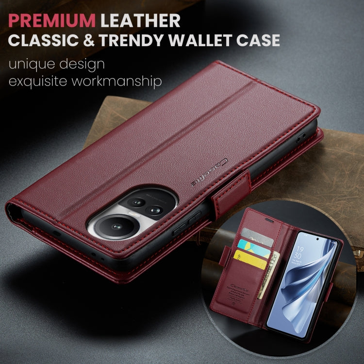 For OPPO Reno10 5G Global／Reno10 Pro Global CaseMe 023 Butterfly Buckle Litchi Texture RFID Anti-theft Leather Phone Case(Wine Red) - OPPO Cases by CaseMe | Online Shopping South Africa | PMC Jewellery | Buy Now Pay Later Mobicred