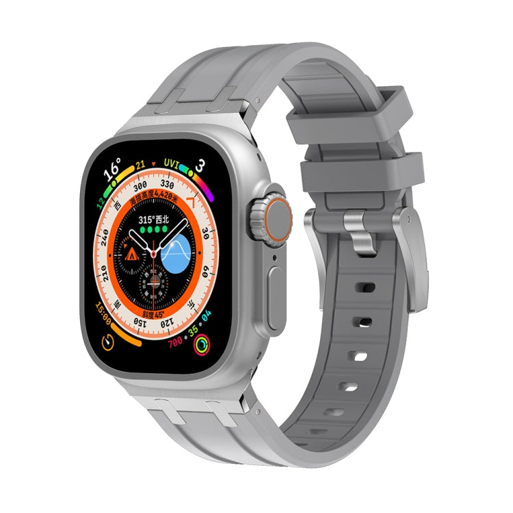 AP Silicone Watch Band For Apple Watch SE 2023 44mm(Silver Grey) - Watch Bands by PMC TechLife | Online Shopping South Africa | PMC TechLife