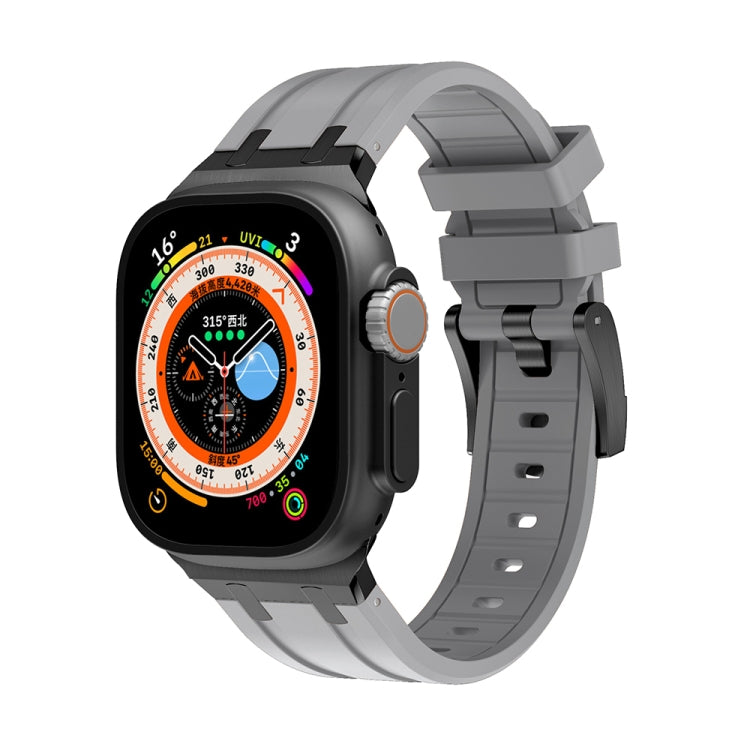 AP Silicone Watch Band For Apple Watch SE 2023 40mm(Black Grey) - Watch Bands by PMC TechLife | Online Shopping South Africa | PMC TechLife