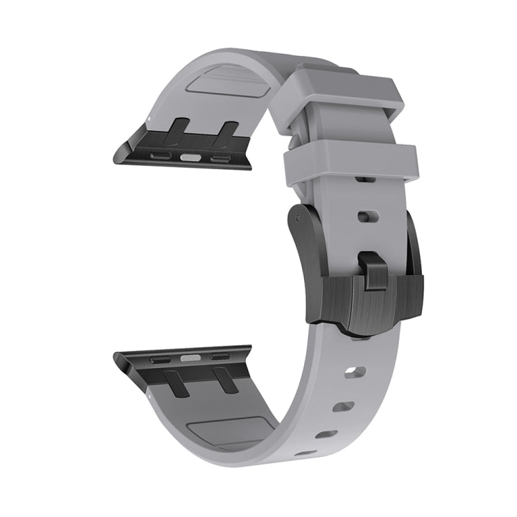 AP Silicone Watch Band For Apple Watch SE 2023 40mm(Black Grey) - Watch Bands by PMC TechLife | Online Shopping South Africa | PMC TechLife