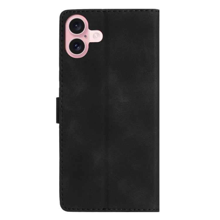 For iPhone 16 Plus Flower Butterfly Embossing Pattern Leather Phone Case(Black) - iPhone 16 Plus Cases by PMC Jewellery | Online Shopping South Africa | PMC Jewellery | Buy Now Pay Later Mobicred