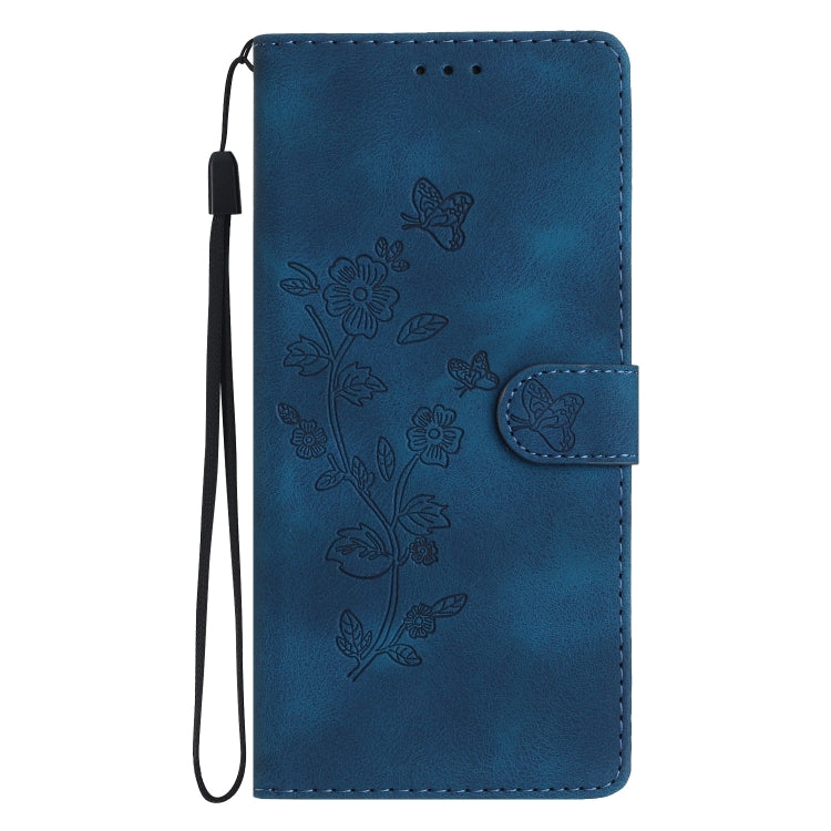 For iPhone 16 Pro Max Flower Butterfly Embossing Pattern Leather Phone Case(Blue) - iPhone 16 Pro Max Cases by PMC Jewellery | Online Shopping South Africa | PMC Jewellery | Buy Now Pay Later Mobicred