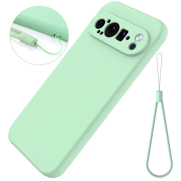 For Google Pixel 9 Pro Pure Color Liquid Silicone Shockproof Phone Case(Green) - Google Cases by PMC Jewellery | Online Shopping South Africa | PMC Jewellery | Buy Now Pay Later Mobicred