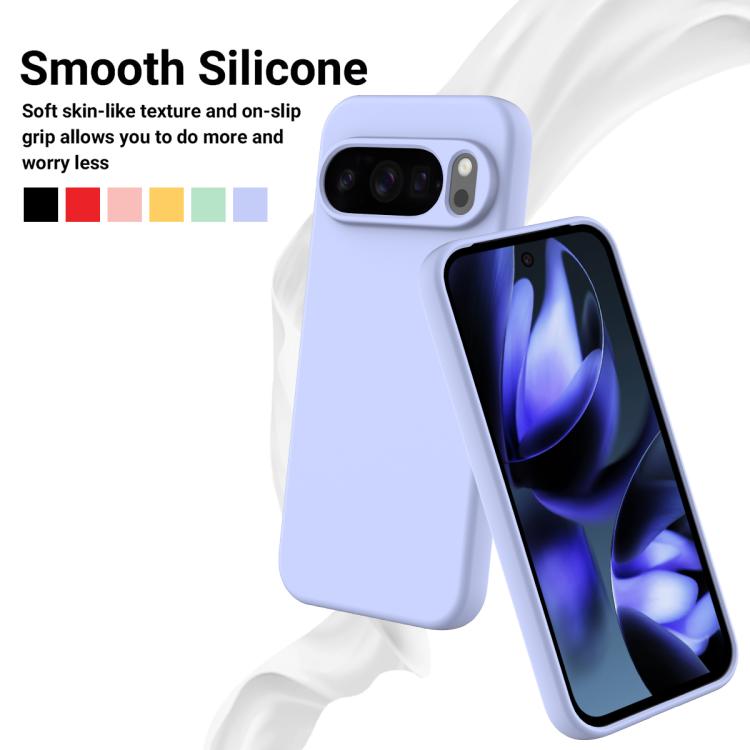 For Google Pixel 10 Pro Pure Color Liquid Silicone Shockproof Phone Case(Purple) - free shipping - PMC TechLife - Order now!