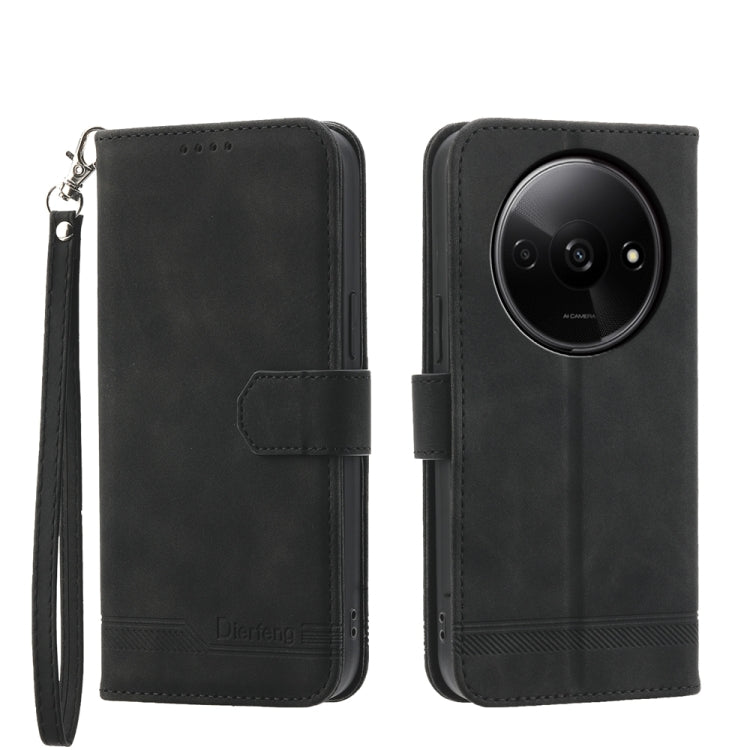 For Xiaomi Redmi A3 Dierfeng Dream Line TPU + PU Leather Phone Case(Black) - Xiaomi Cases by PMC TechLife | Online Shopping South Africa | PMC TechLife | Buy Now Pay Later Mobicred