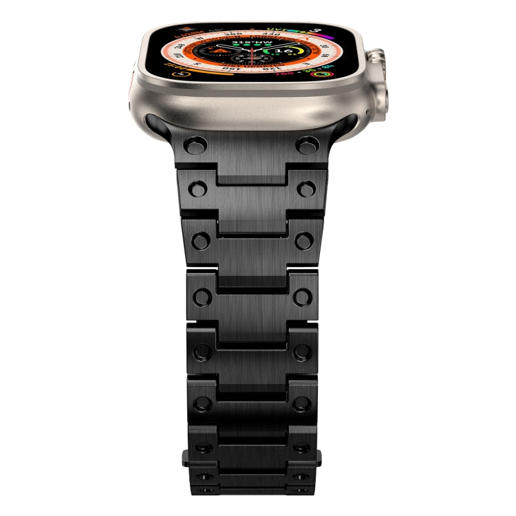 Double Rows Metal Watch Band For Apple Watch Ultra 2 49mm(Black) - Watch Bands by PMC TechLife | Online Shopping South Africa | PMC TechLife