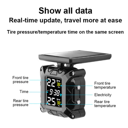 M9 Color Screen Motorcycle Solar Wireless Tire Pressure Monitor With Rear Mirror Bolt Mount - Electrical System by PMC Jewellery | Online Shopping South Africa | PMC Jewellery | Buy Now Pay Later Mobicred