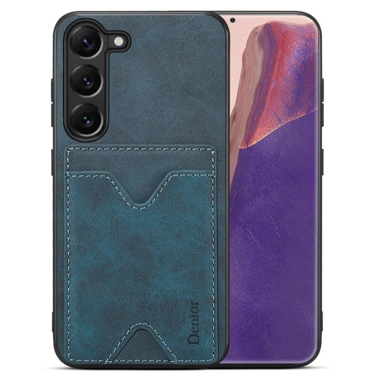 For Samsung Galaxy S24 5G Denior PU Back Cover Card Slot Holder Phone Case(Blue) - Galaxy S24 5G Cases by Denior | Online Shopping South Africa | PMC Jewellery | Buy Now Pay Later Mobicred