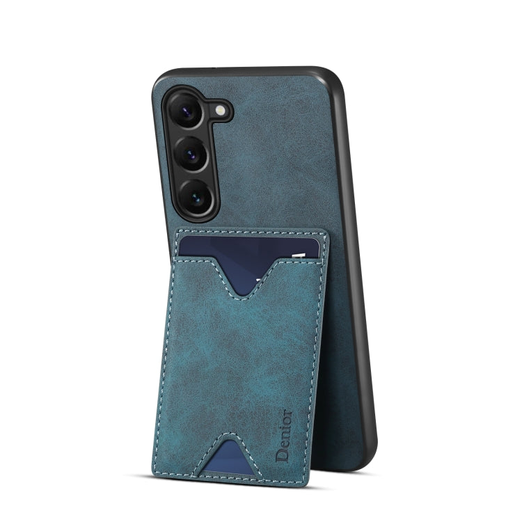 For Samsung Galaxy S24 5G Denior PU Back Cover Card Slot Holder Phone Case(Blue) - Galaxy S24 5G Cases by Denior | Online Shopping South Africa | PMC Jewellery | Buy Now Pay Later Mobicred