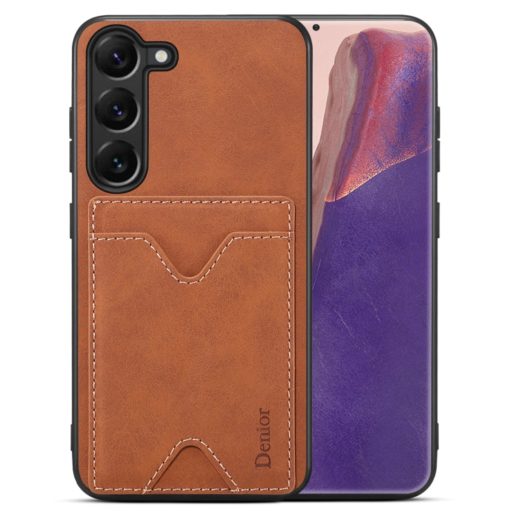 For Samsung Galaxy S24 5G Denior PU Back Cover Card Slot Holder Phone Case(Brown) - Galaxy S24 5G Cases by Denior | Online Shopping South Africa | PMC Jewellery | Buy Now Pay Later Mobicred