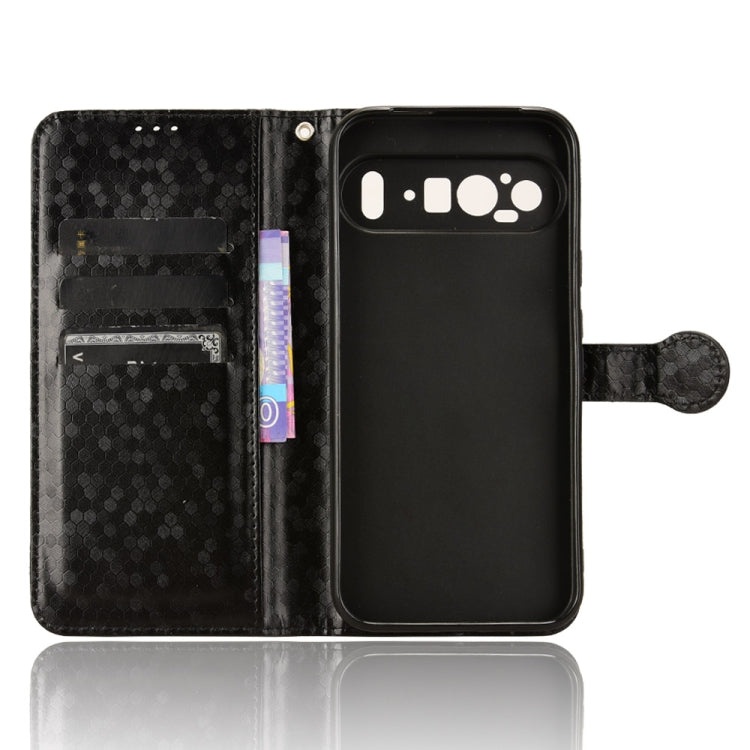For Google Pixel 9 Pro Honeycomb Dot Texture Leather Phone Case(Black) - Google Cases by PMC TechLife | Online Shopping South Africa | PMC TechLife | Buy Now Pay Later Mobicred