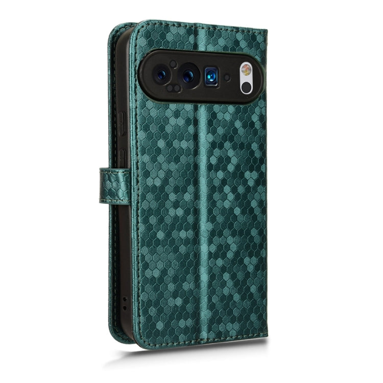 For Google Pixel 9 Honeycomb Dot Texture Leather Phone Case(Green) - Google Cases by PMC TechLife | Online Shopping South Africa | PMC TechLife | Buy Now Pay Later Mobicred