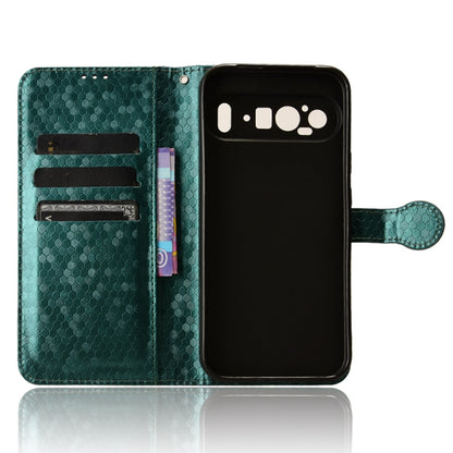 For Google Pixel 9 Honeycomb Dot Texture Leather Phone Case(Green) - Google Cases by PMC Jewellery | Online Shopping South Africa | PMC Jewellery | Buy Now Pay Later Mobicred