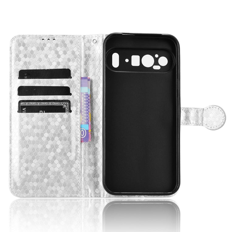 For Google Pixel 9 Pro XL Honeycomb Dot Texture Leather Phone Case(Silver) - free shipping - PMC TechLife - Order now!