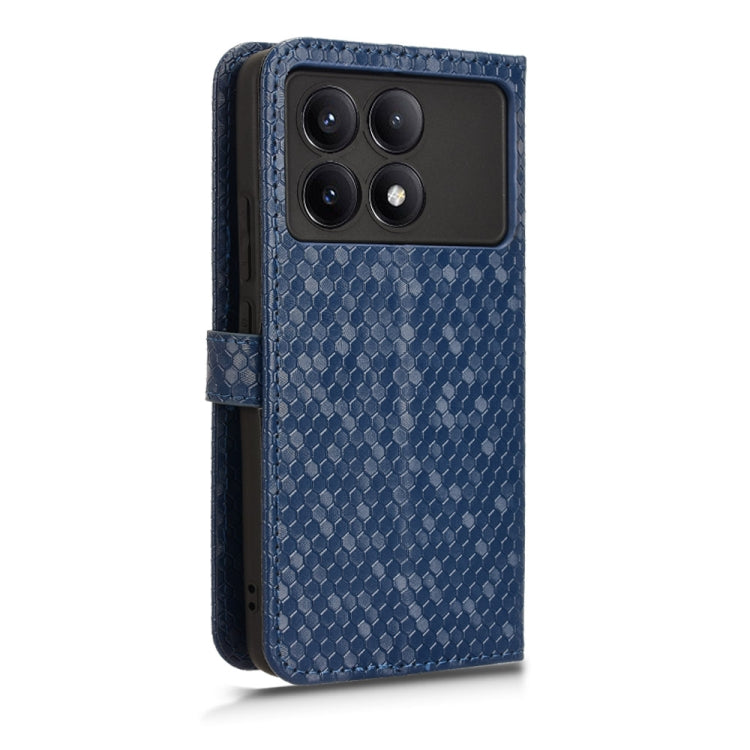 For Xiaomi Redmi K70 5G / K70 Pro 5G Honeycomb Dot Texture Leather Phone Case(Blue) - K70 Pro Cases by PMC Jewellery | Online Shopping South Africa | PMC Jewellery | Buy Now Pay Later Mobicred