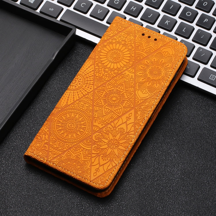 For Xiaomi Redmi Note 13 5G Ethnic Embossed Adsorption Leather Phone Case(Yellow) - Note 13 Cases by PMC Jewellery | Online Shopping South Africa | PMC Jewellery | Buy Now Pay Later Mobicred