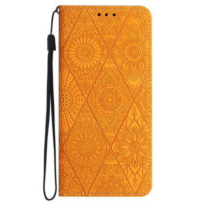 For Xiaomi Redmi Note 13 5G Ethnic Embossed Adsorption Leather Phone Case(Yellow) - Note 13 Cases by PMC Jewellery | Online Shopping South Africa | PMC Jewellery | Buy Now Pay Later Mobicred