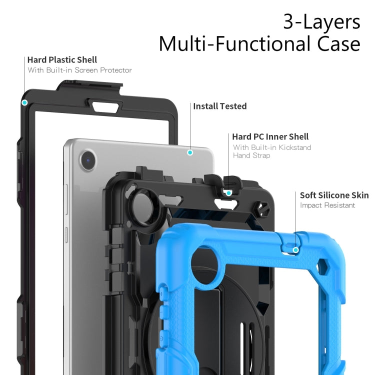 For Lenovo Tab M8 4th Gen Silicone Hybrid PC Tablet Case with Shoulder Strap(Light Blue) - Lenovo by PMC TechLife | Online Shopping South Africa | PMC TechLife | Buy Now Pay Later Mobicred