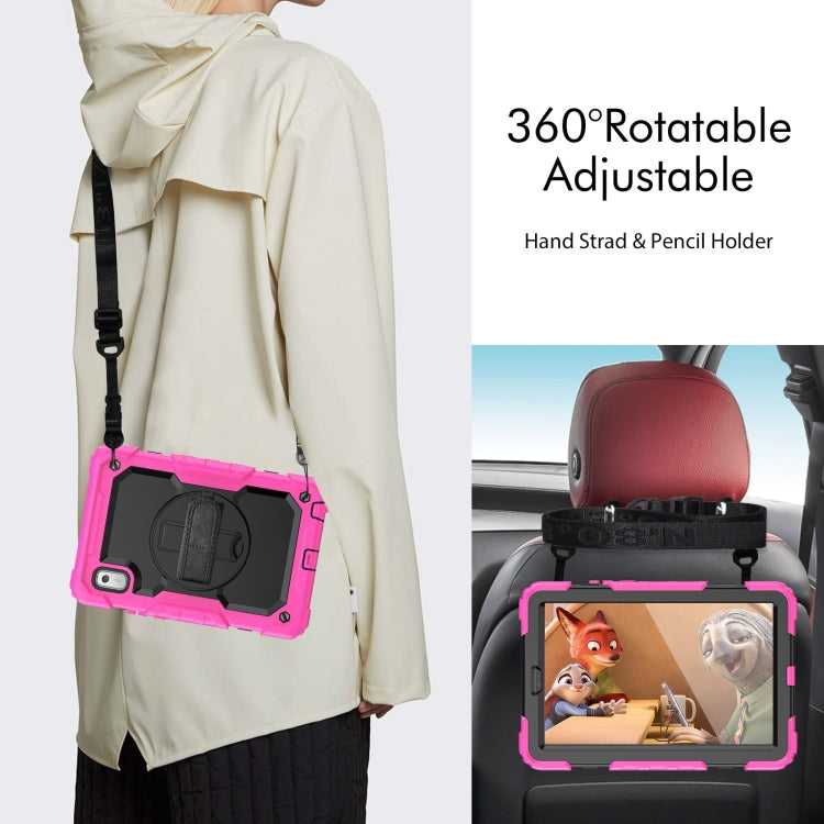 For Lenovo Tab M9 Silicone Hybrid PC Tablet Case with Shoulder Strap(Rose Red) - Lenovo by PMC TechLife | Online Shopping South Africa | PMC TechLife | Buy Now Pay Later Mobicred