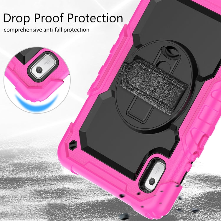 For Lenovo Tab M9 Silicone Hybrid PC Tablet Case with Shoulder Strap(Rose Red) - Lenovo by PMC TechLife | Online Shopping South Africa | PMC TechLife | Buy Now Pay Later Mobicred