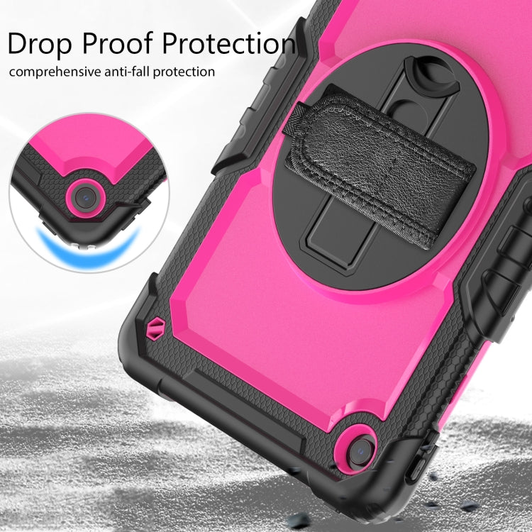 For Lenovo Tab M10 Plus 10.6 Gen 3rd Silicone Hybrid PC Tablet Case with Shoulder Strap(Rose Red PC) - Lenovo by PMC TechLife | Online Shopping South Africa | PMC TechLife | Buy Now Pay Later Mobicred