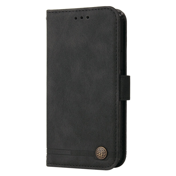 For Xiaomi Redmi K70 / K70 Pro Skin Feel Life Tree Metal Button Leather Phone Case(Black) - K70 Pro Cases by PMC Jewellery | Online Shopping South Africa | PMC Jewellery | Buy Now Pay Later Mobicred