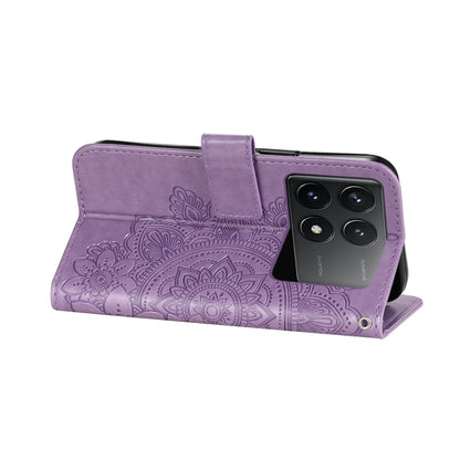 For Xiaomi Redmi K70 / K70 Pro 7-petal Flowers Embossing Leather Phone Case(Light Purple) - K70 Pro Cases by PMC Jewellery | Online Shopping South Africa | PMC Jewellery | Buy Now Pay Later Mobicred