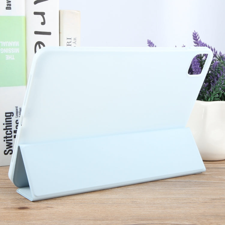 For iPad Pro 11 2024 GEBEI 3-folding Holder Shockproof Flip Leather Tablet Case(Sky Blue) - iPad Pro 11 2024 Cases by GEBEI | Online Shopping South Africa | PMC Jewellery | Buy Now Pay Later Mobicred
