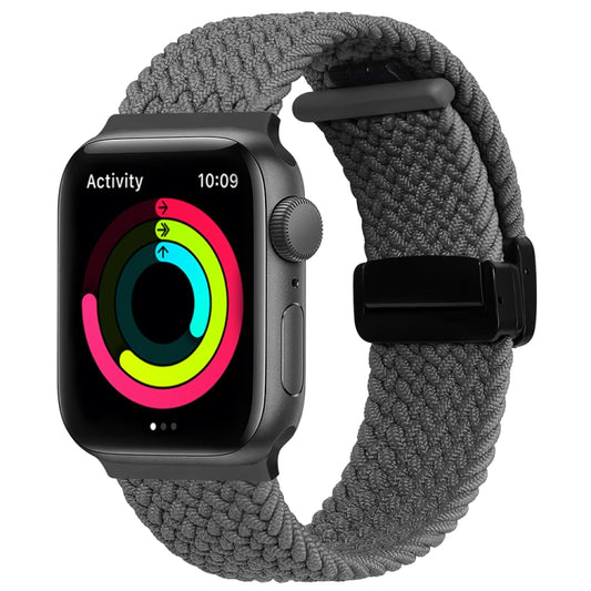 Magnetic Fold Clasp Woven Watch Band For Apple Watch Ultra 2 49mm(Grey) - Watch Bands by PMC Jewellery | Online Shopping South Africa | PMC Jewellery | Buy Now Pay Later Mobicred